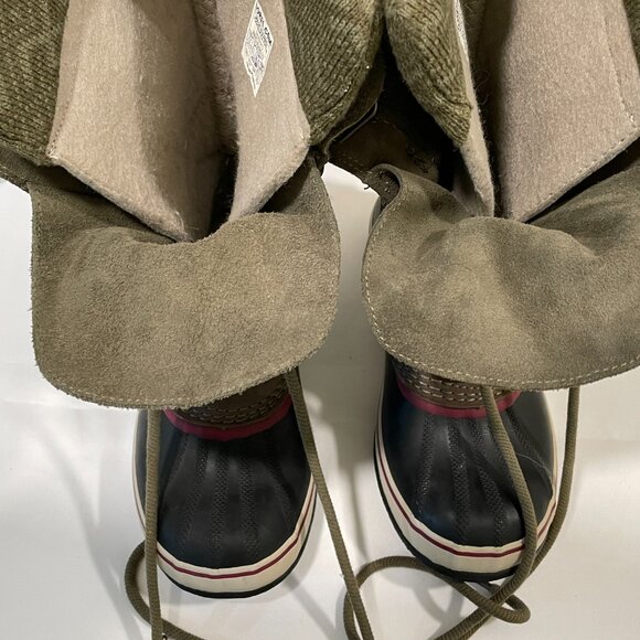 SOREL "Joan of Arctic Premium" Waterproof Boot Olive/Black/Multi Women Size 7.5 - Picture 5 of 16